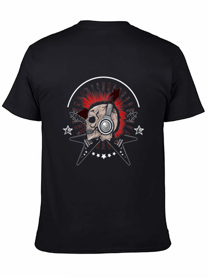 Skull & Guitars Graphic Tee - Rock Music Style