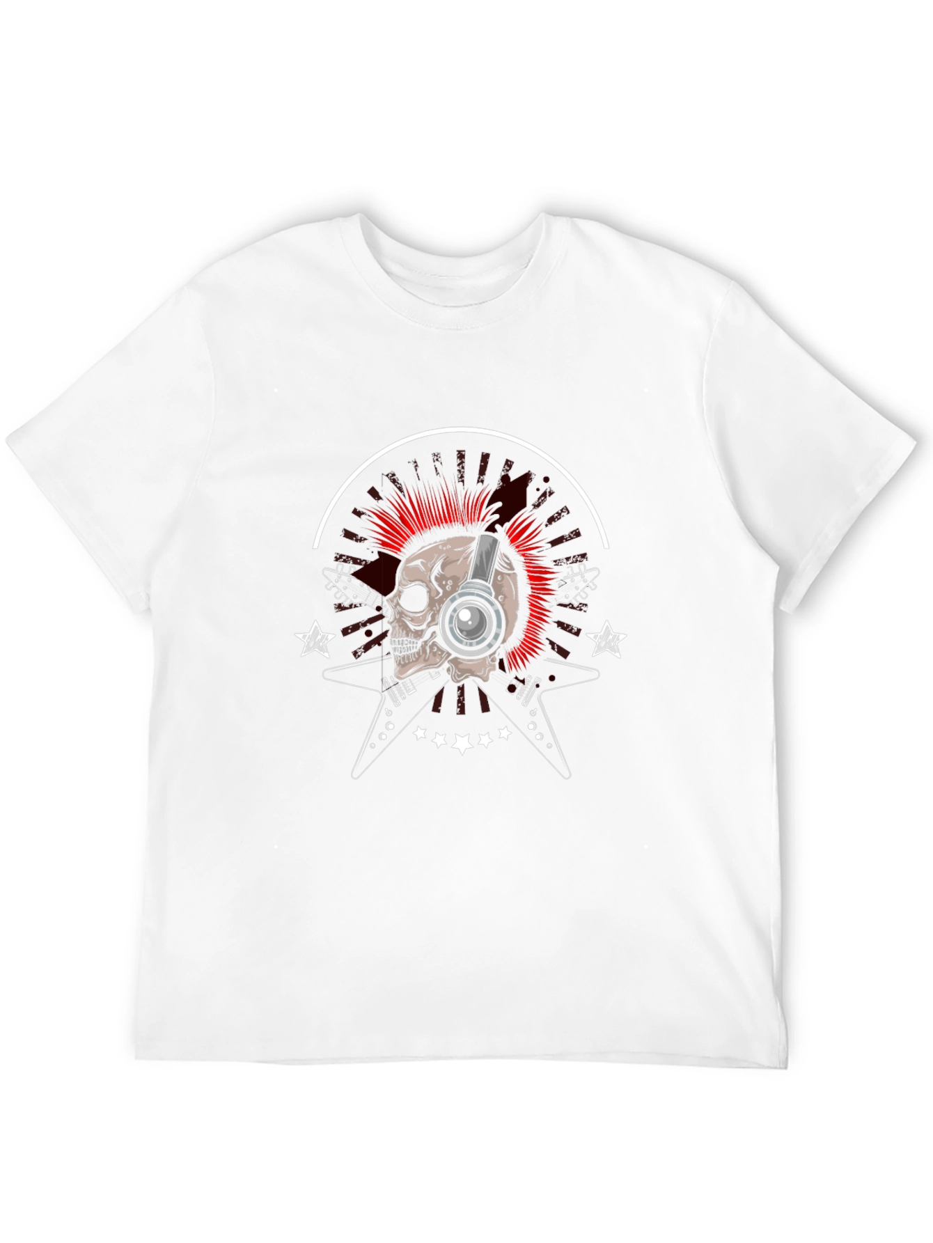 Skull & Guitars Graphic Tee - Rock Music Style
