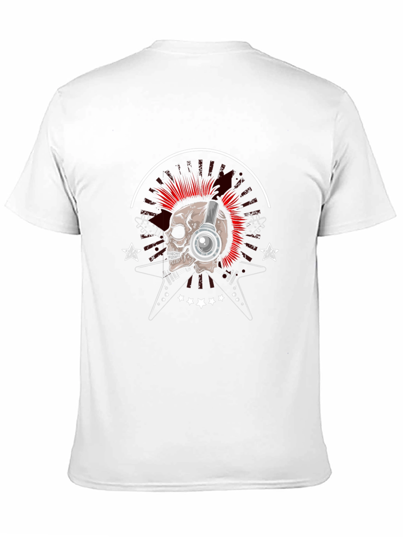Skull & Guitars Graphic Tee - Rock Music Style