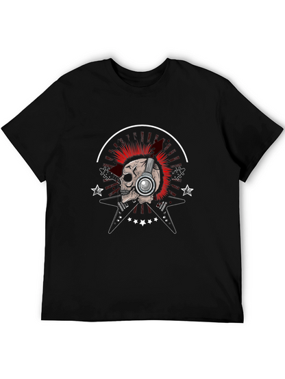 Skull & Guitars Graphic Tee - Rock Music Style