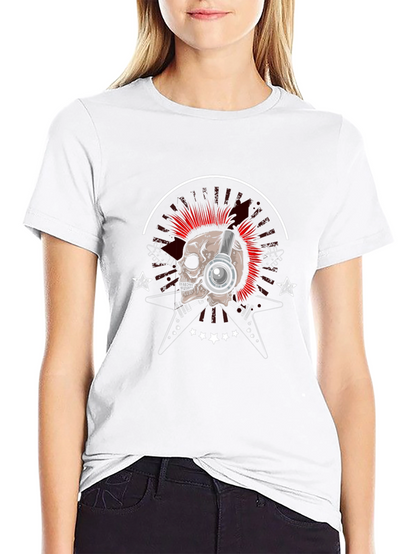 Skull & Guitars Graphic Tee - Rock Music Style