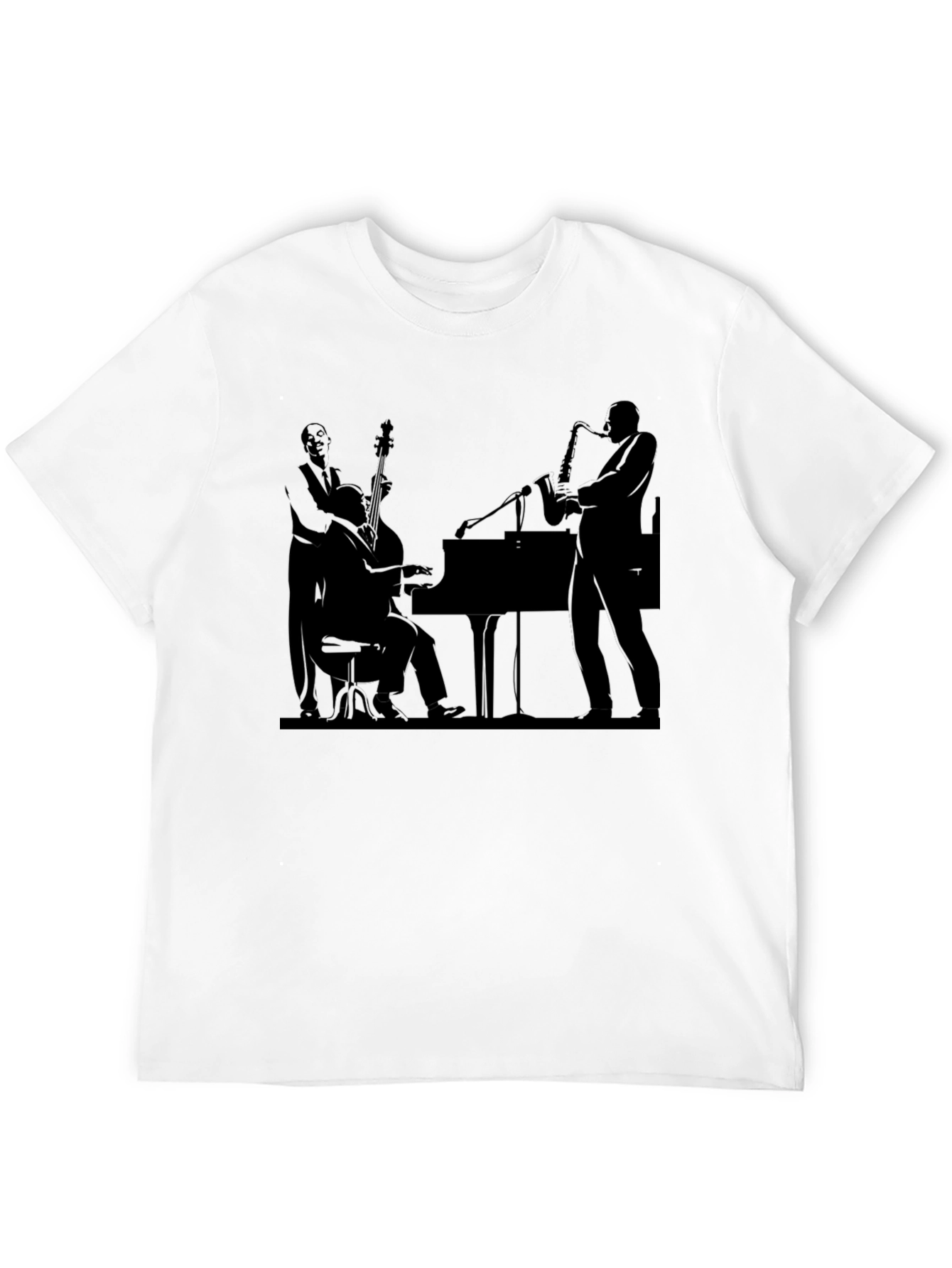 Jazz Band Silhouette Black T-Shirt