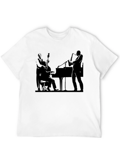 Jazz Band Silhouette Black T-Shirt