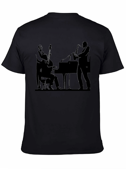 Jazz Band Silhouette Black T-Shirt