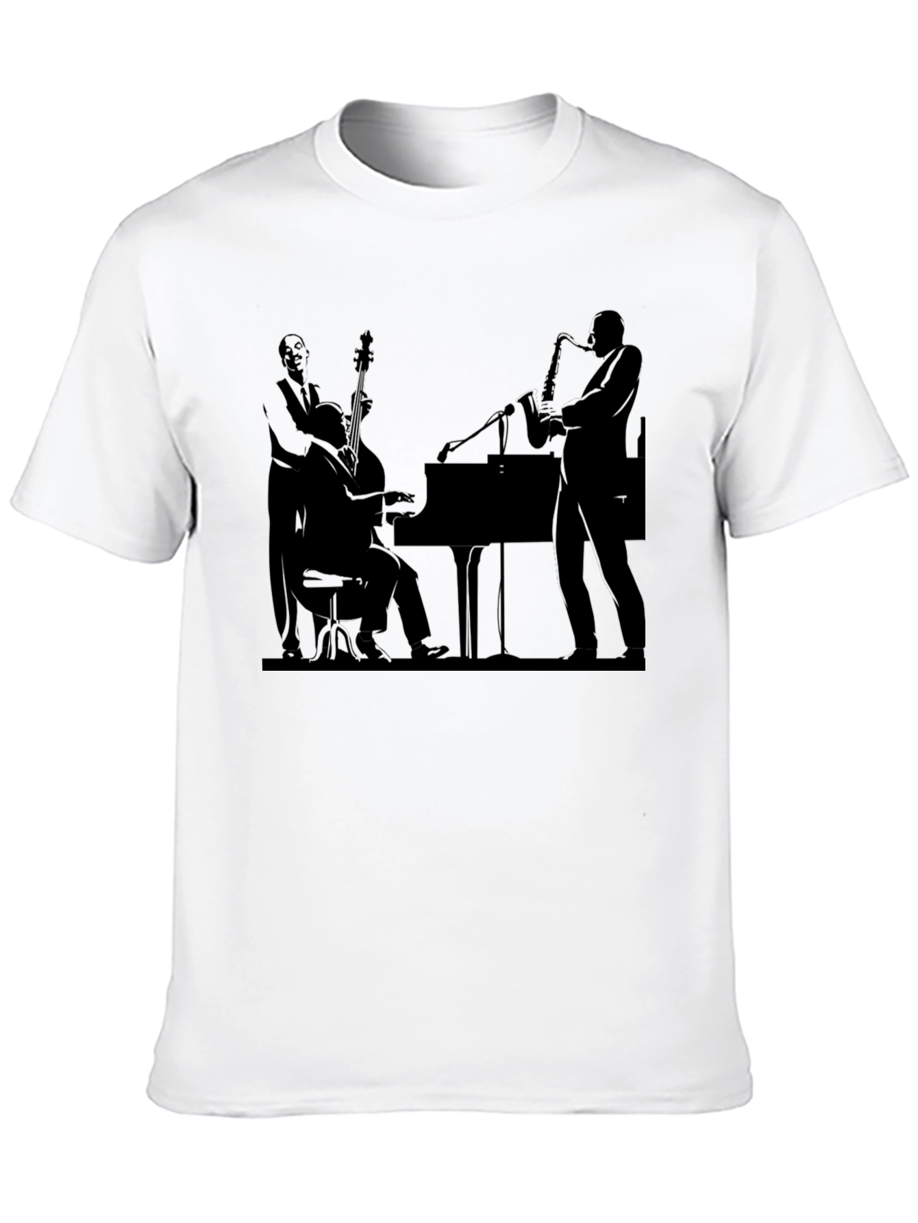 Jazz Band Silhouette Black T-Shirt