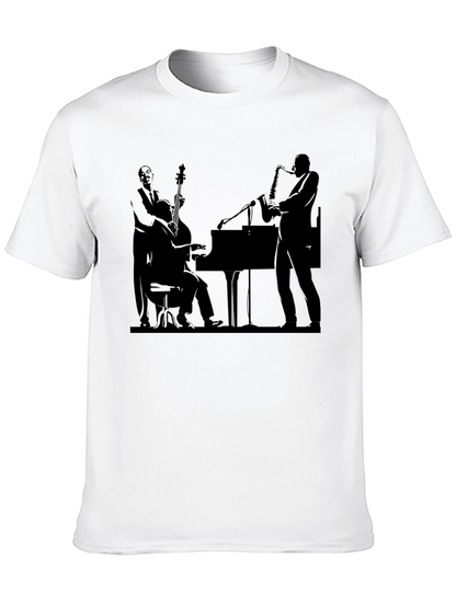 Jazz Band Silhouette Black T-Shirt