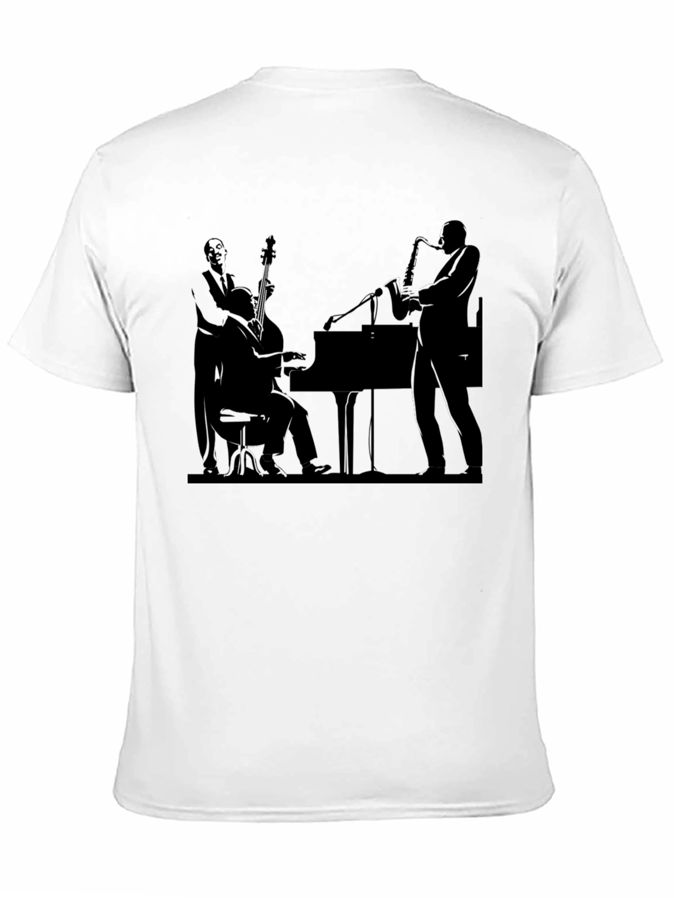 Jazz Band Silhouette Black T-Shirt