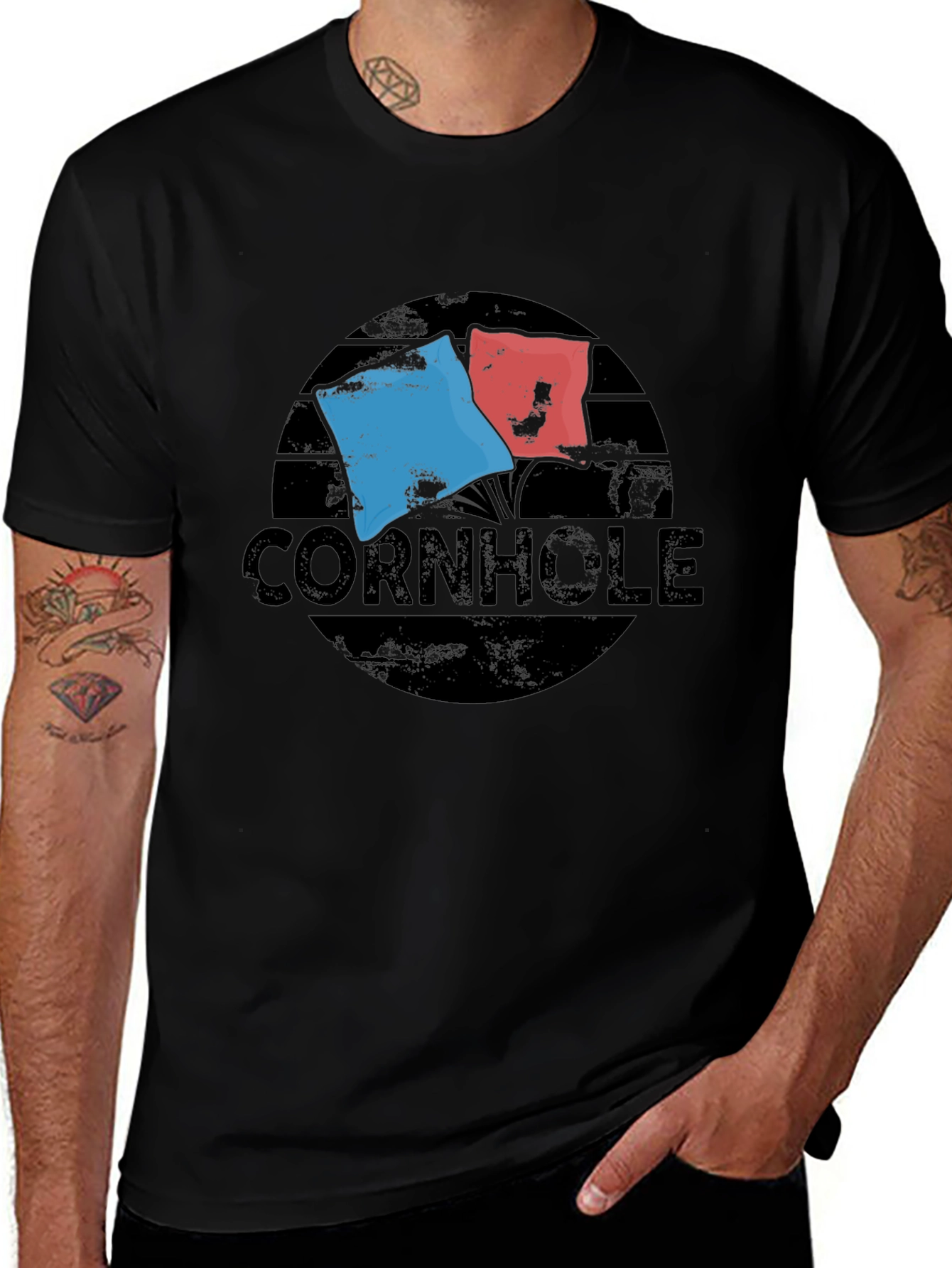Cornhole Flags Graphic T-Shirt