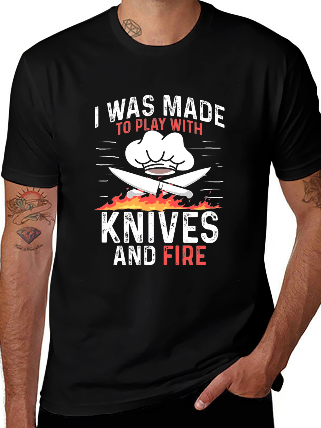 Chef Knives and Fire Graphic T-Shirt