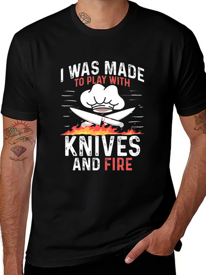 Chef Knives and Fire Graphic T-Shirt