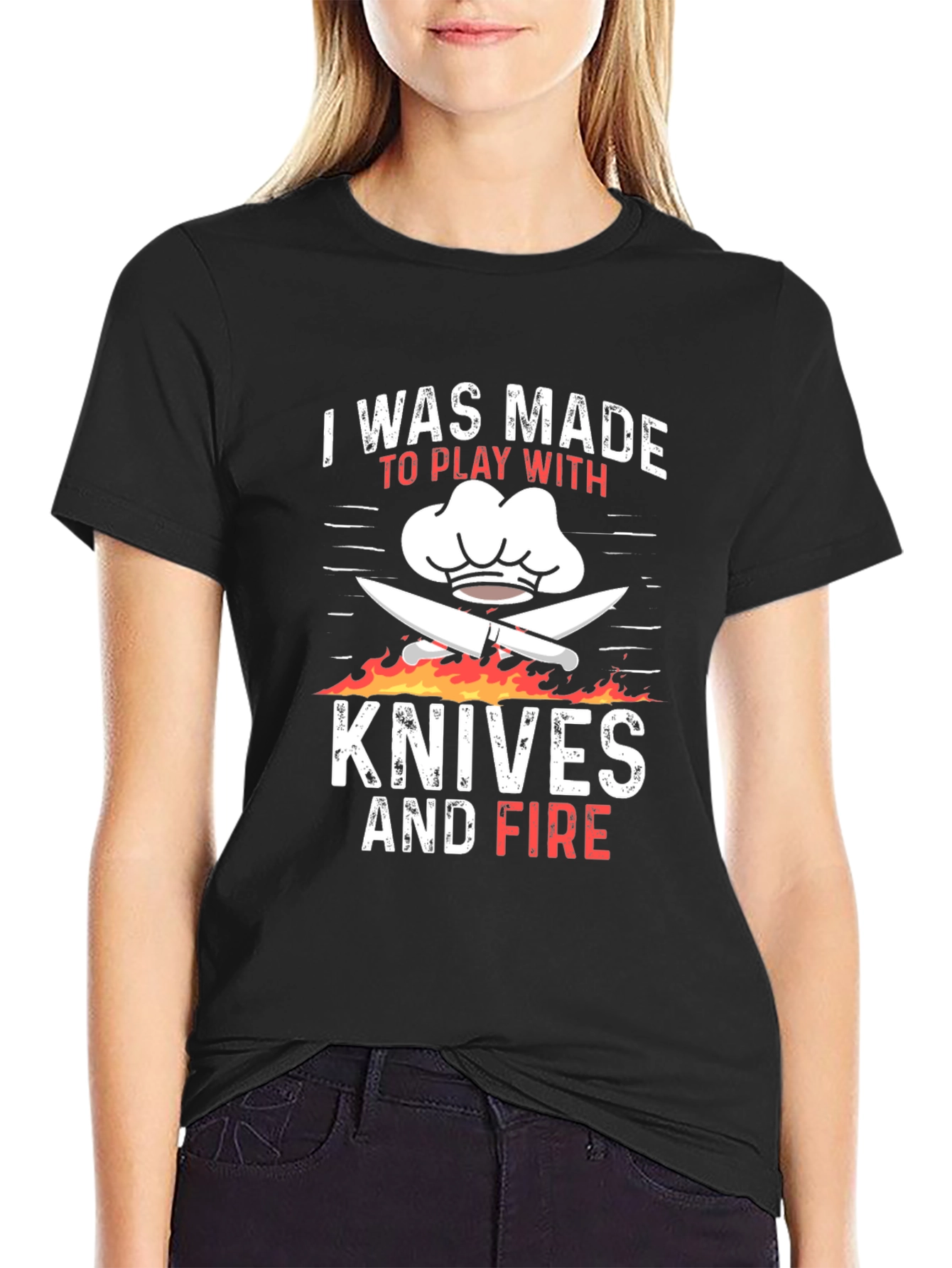 Chef Knives and Fire Graphic T-Shirt