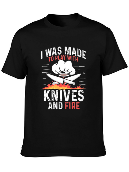 Chef Knives and Fire Graphic T-Shirt
