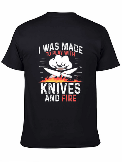 Chef Knives and Fire Graphic T-Shirt