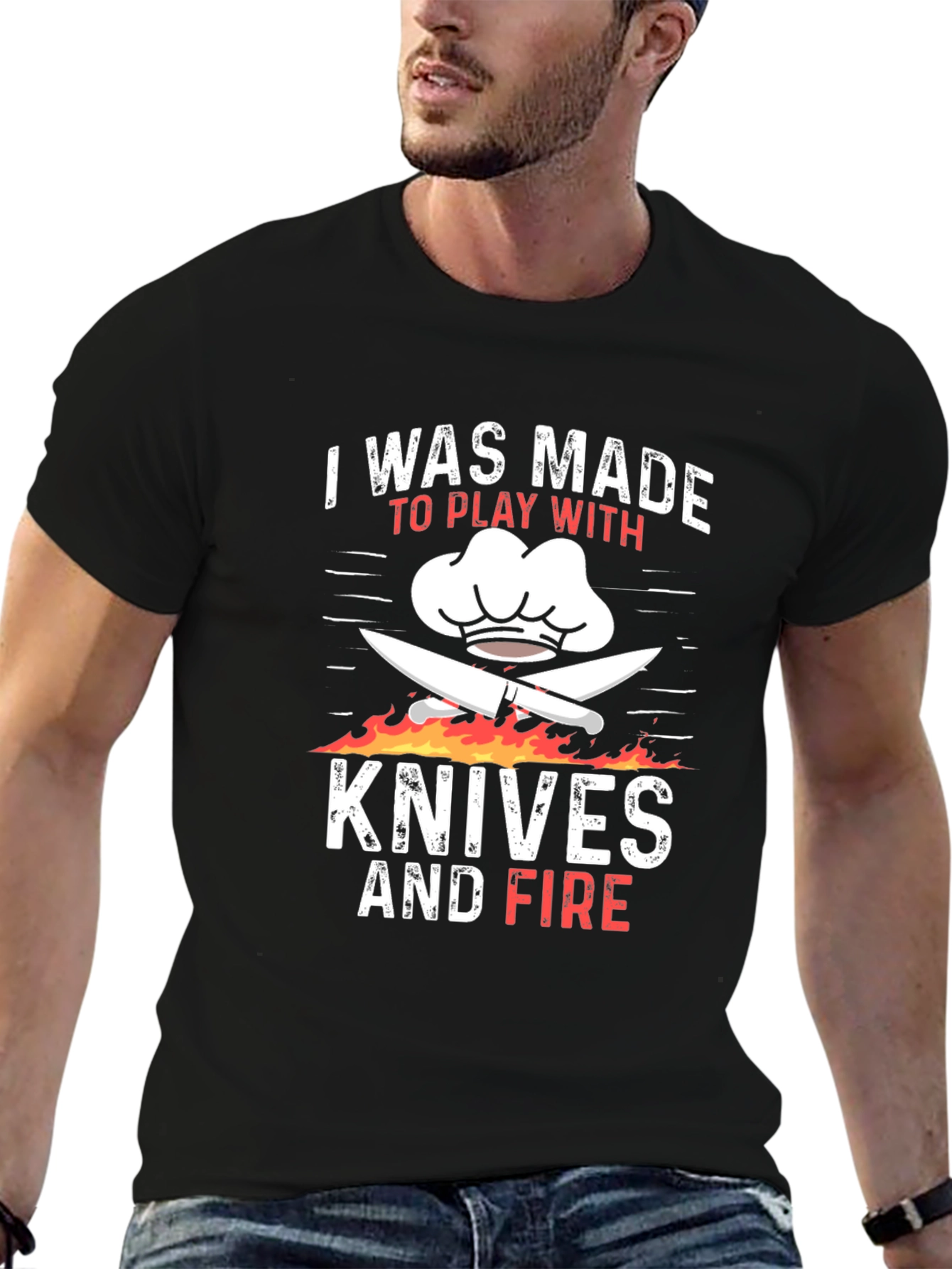 Chef Knives and Fire Graphic T-Shirt