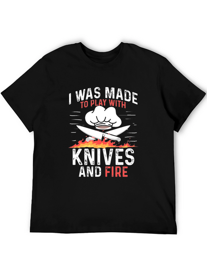 Chef Knives and Fire Graphic T-Shirt