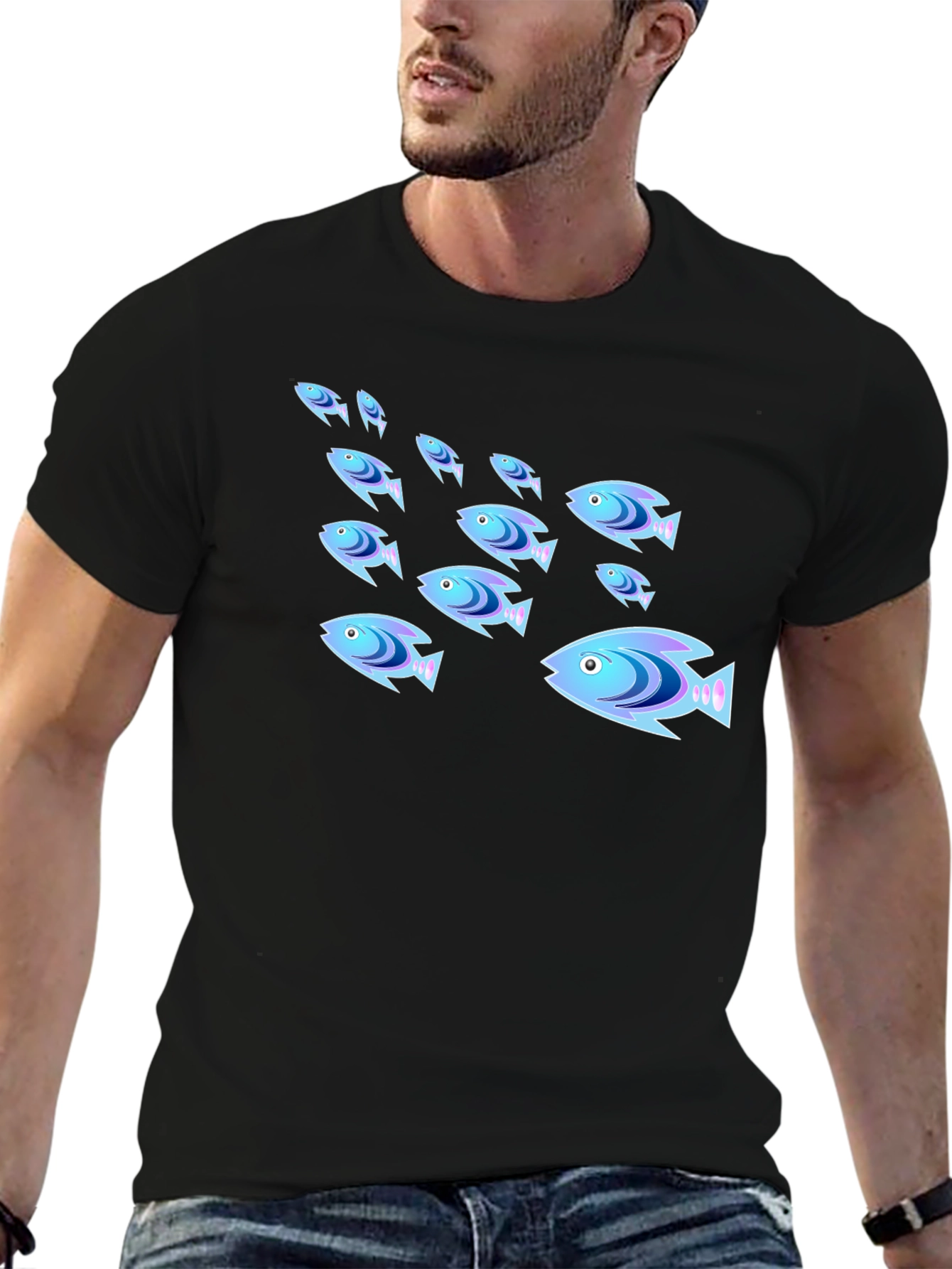 School of Fish Graphic T-Shirt