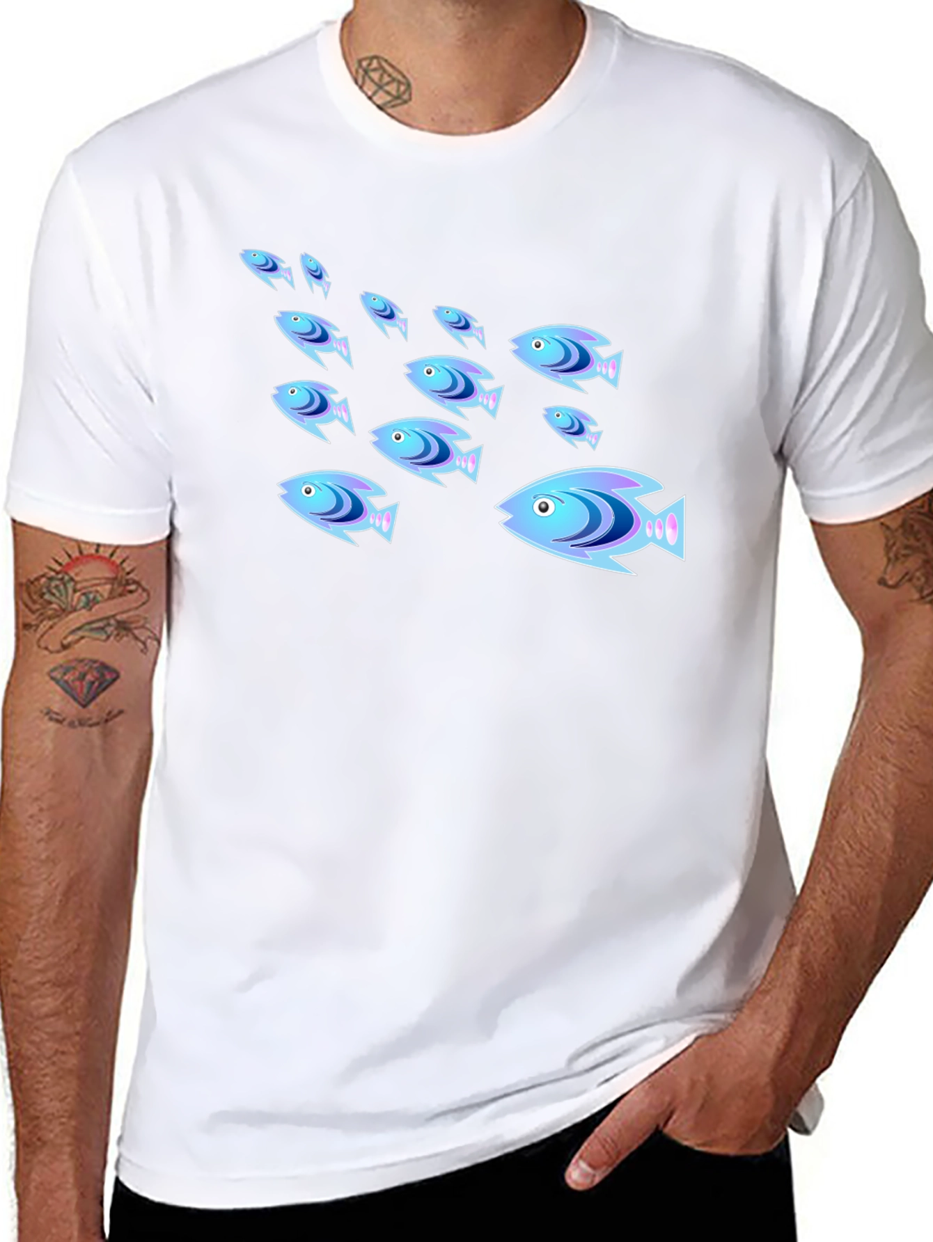 School of Fish Graphic T-Shirt