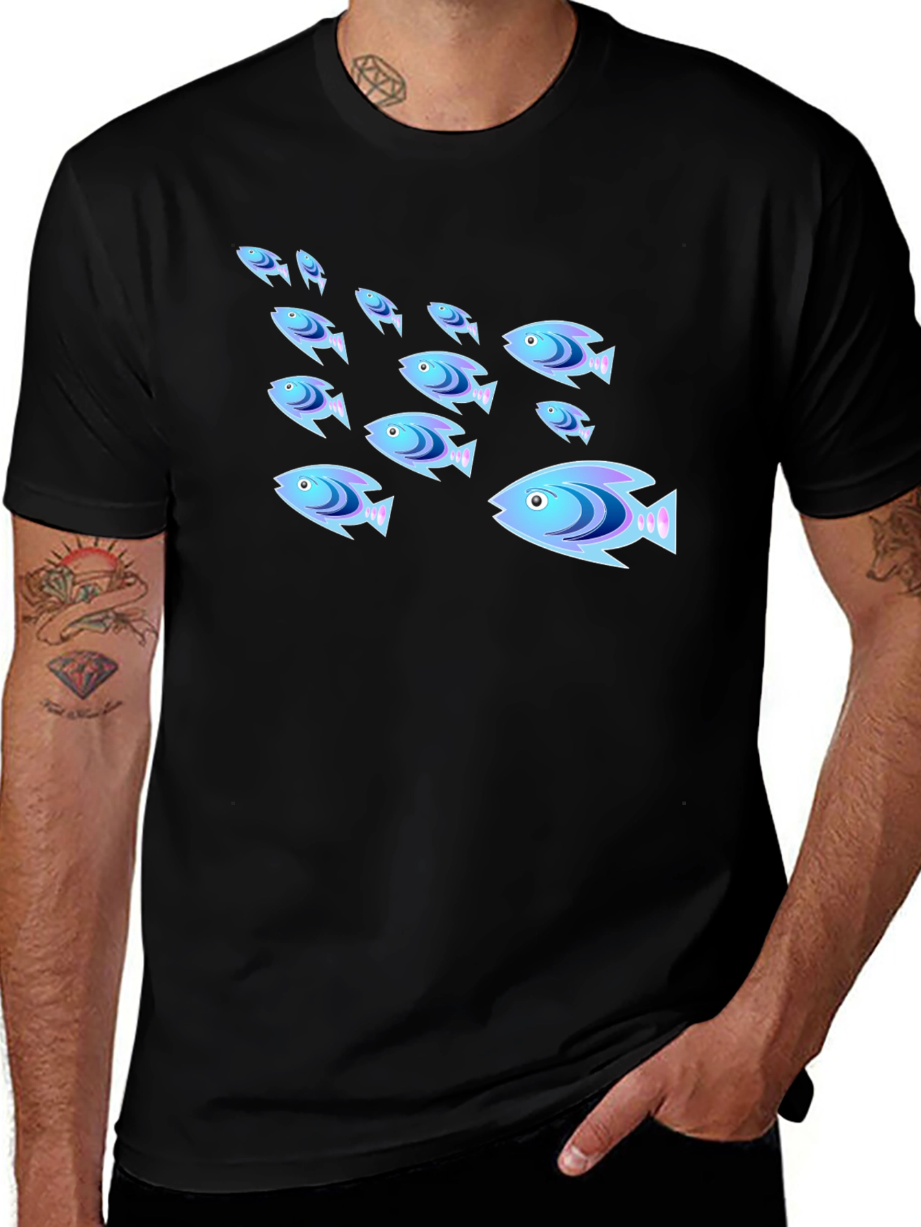 School of Fish Graphic T-Shirt