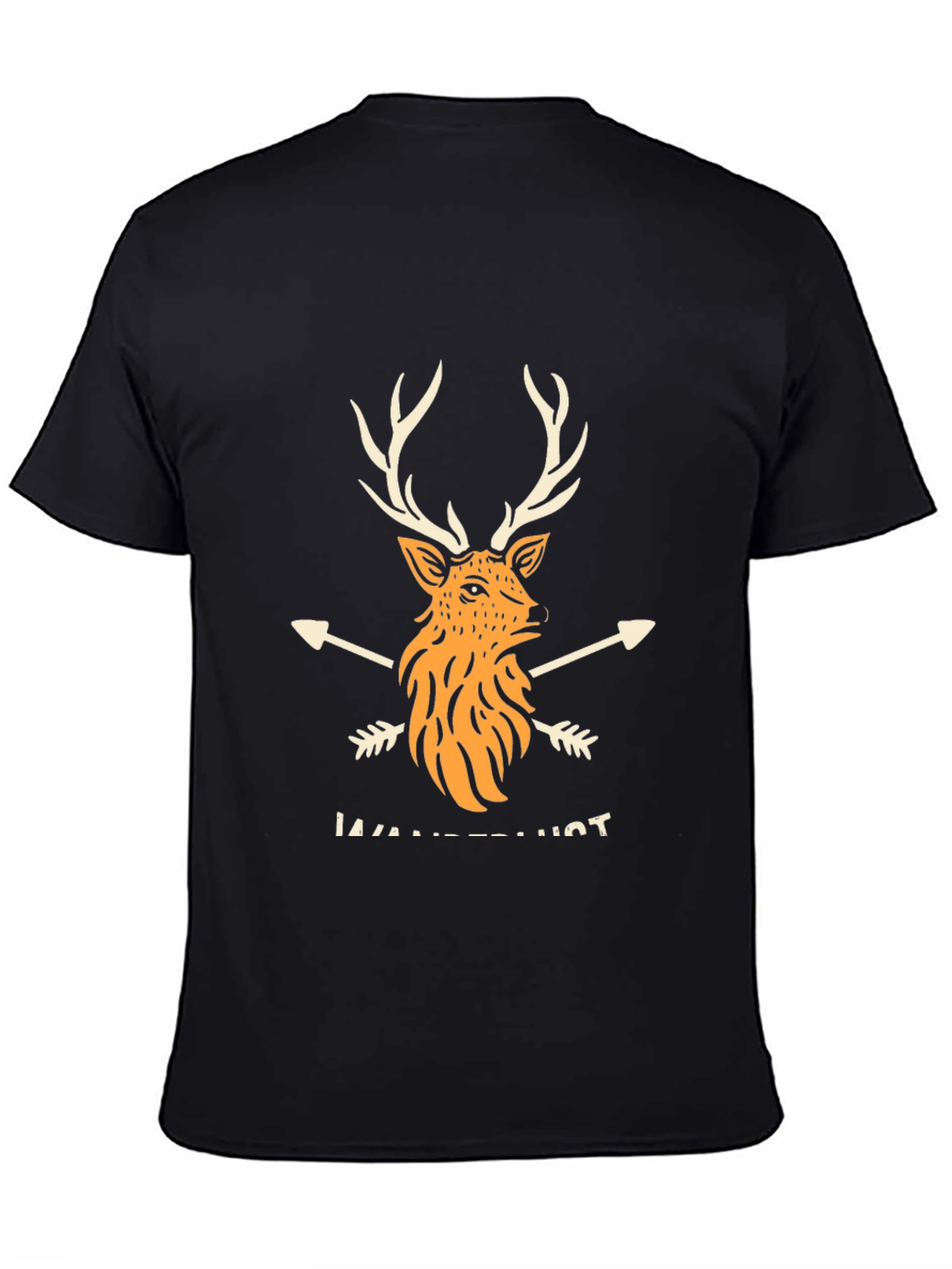 Wanderlust Deer Graphic Black T-Shirt