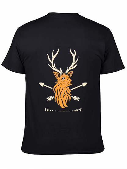 Wanderlust Deer Graphic Black T-Shirt