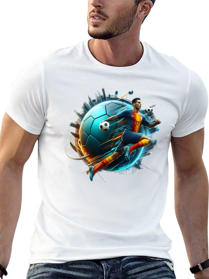 Soccer Star Graphic Tee - Black Cotton Blend