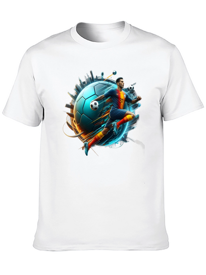 Soccer Star Graphic Tee - Black Cotton Blend