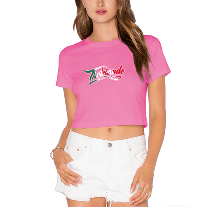 Trendy Taekwondo Italian Flag Letter Print Cropped Tee