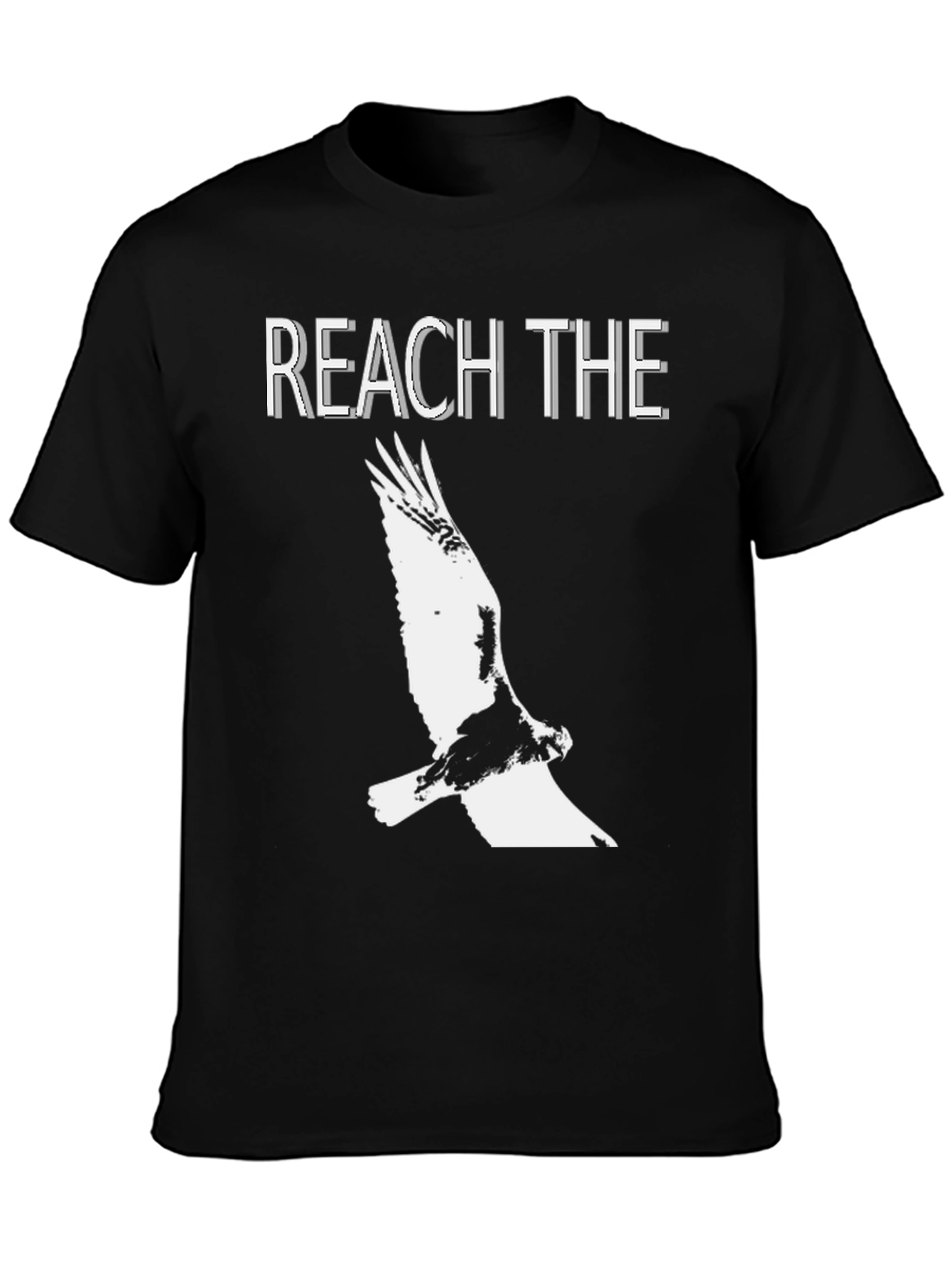 Reach The Sky Eagle Graphic Black T-Shirt
