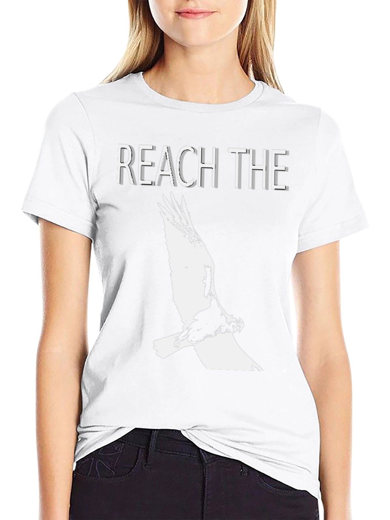 Reach The Sky Eagle Graphic Black T-Shirt