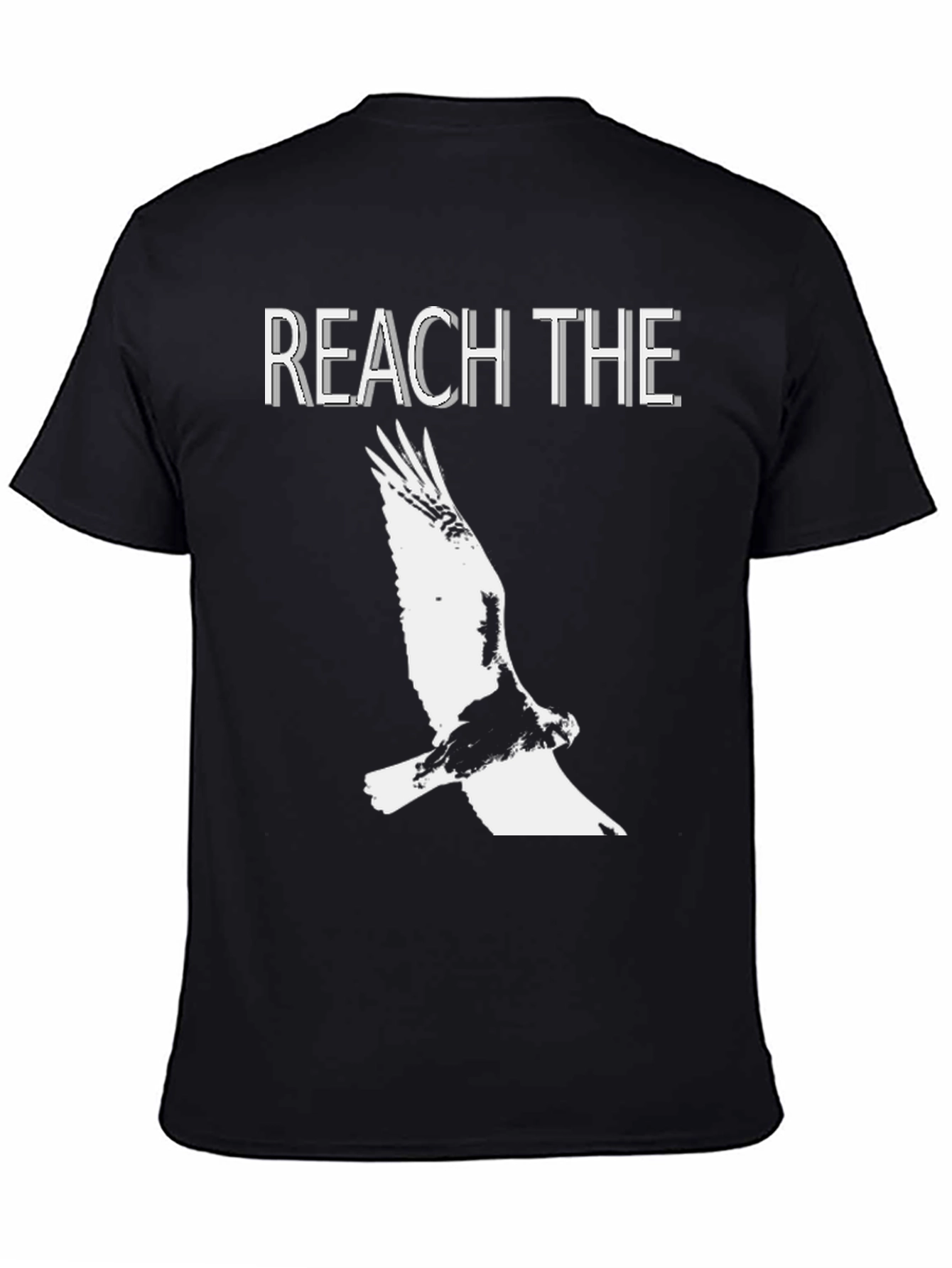 Reach The Sky Eagle Graphic Black T-Shirt