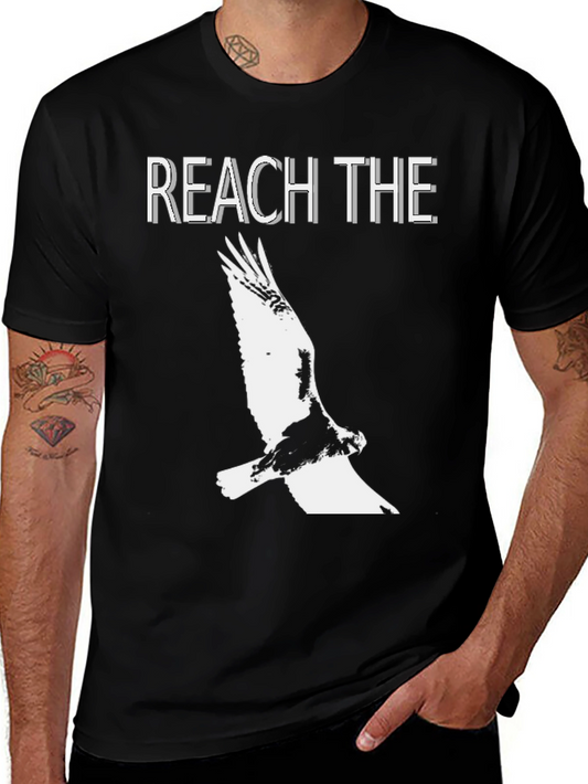 Reach The Sky Eagle Graphic Black T-Shirt