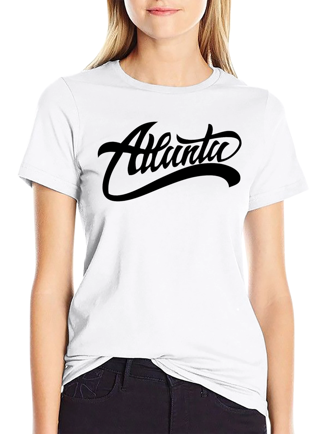 Atlanta Graphic Tee - Black Cotton T-Shirt