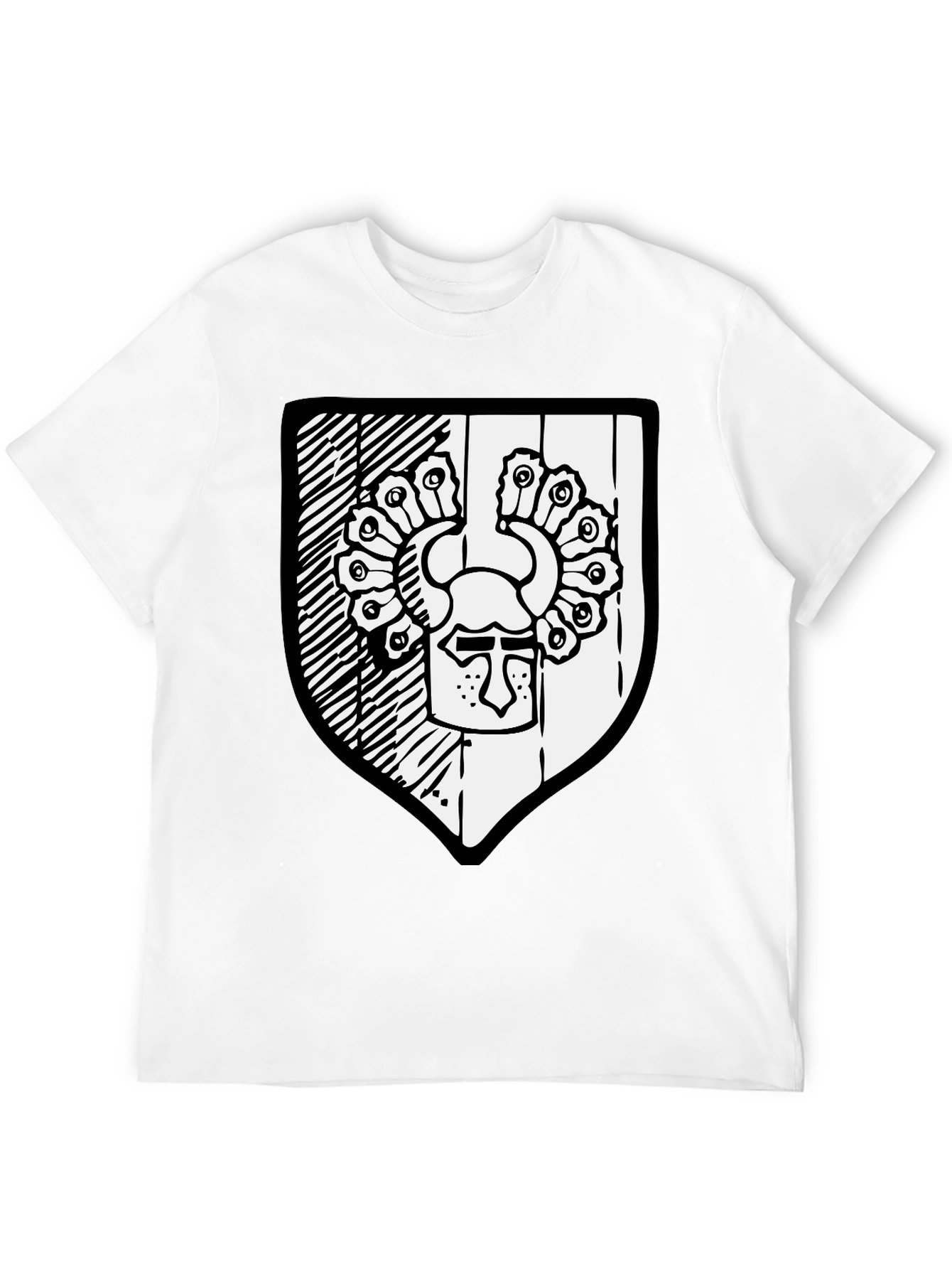Black T-Shirt with Shield Graphic
