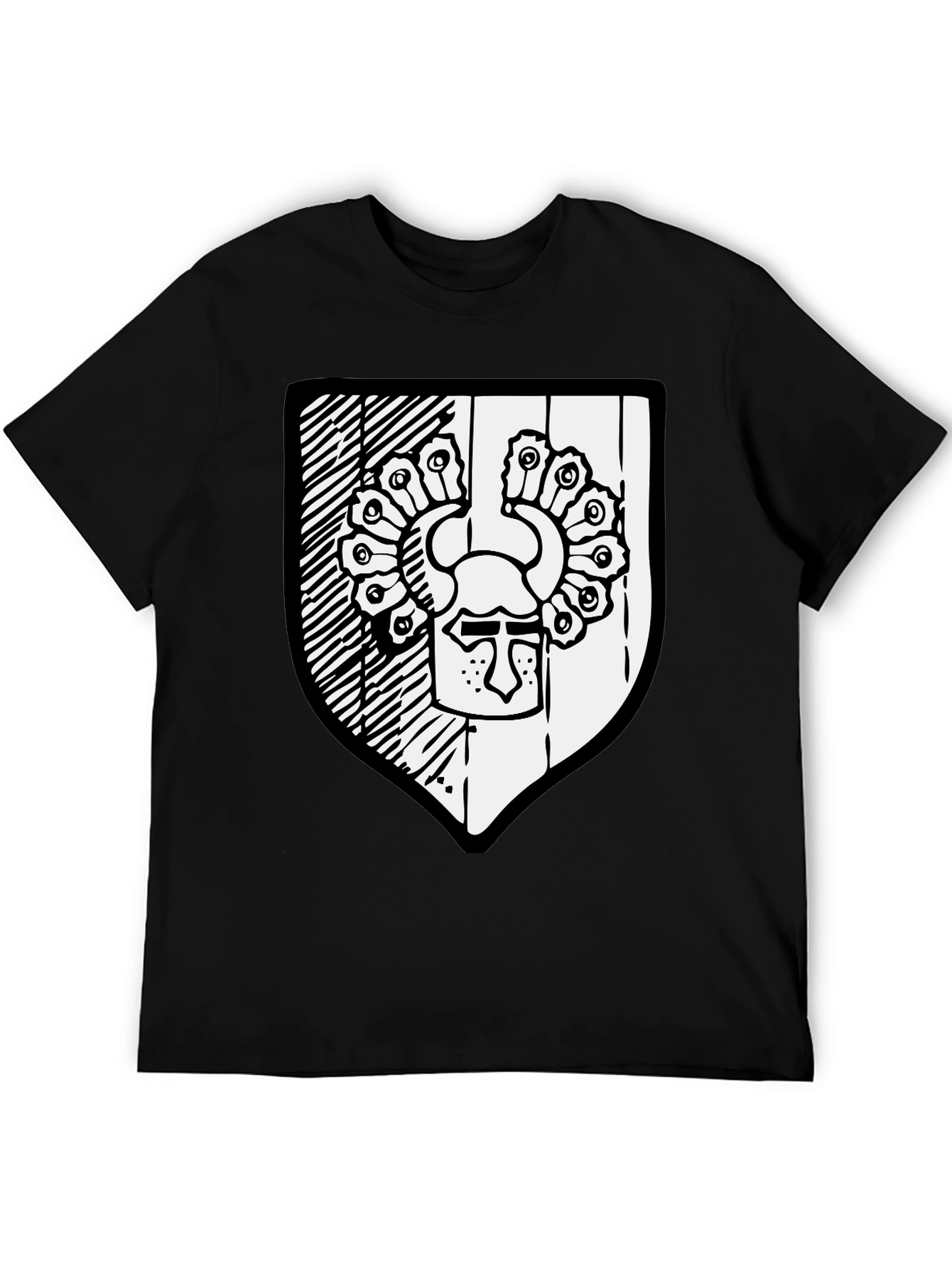 Black T-Shirt with Shield Graphic