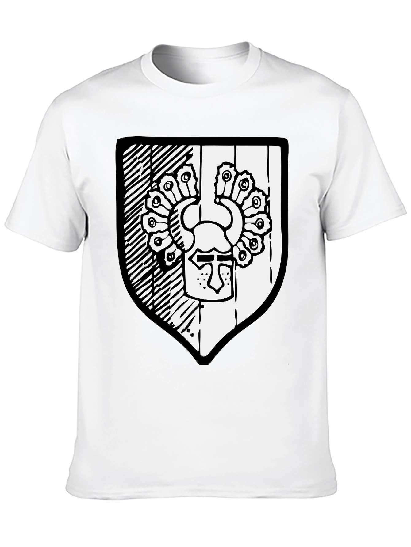 Black T-Shirt with Shield Graphic