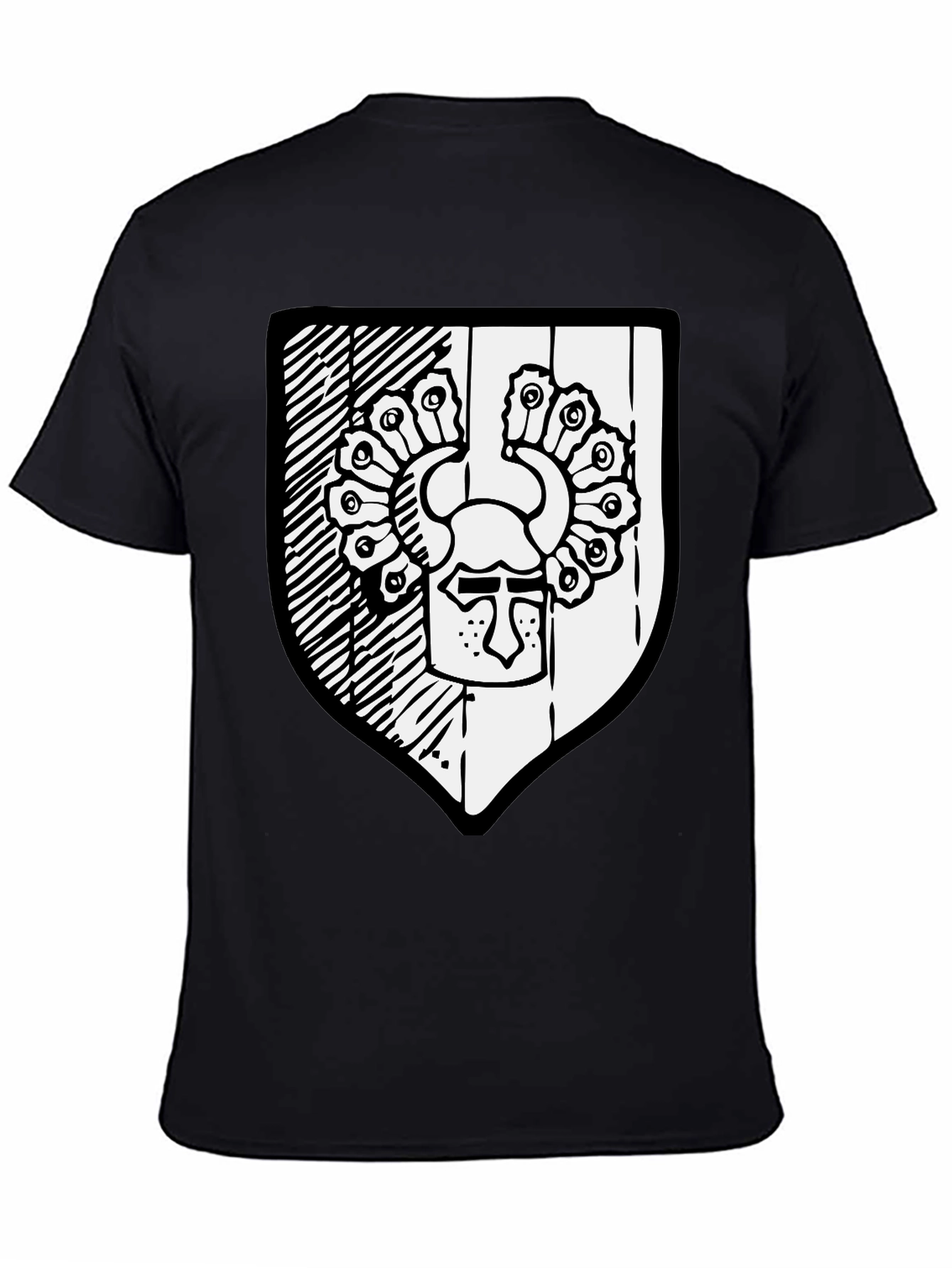 Black T-Shirt with Shield Graphic