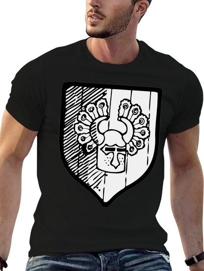Black T-Shirt with Shield Graphic