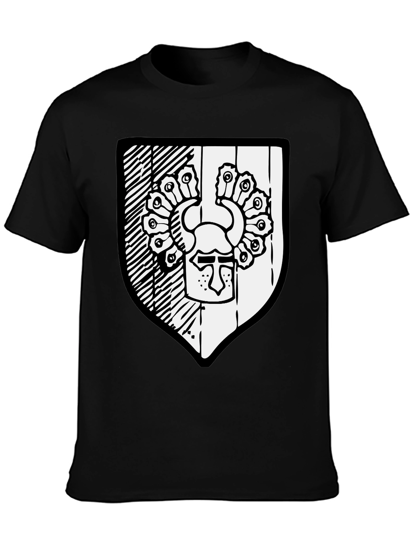 Black T-Shirt with Shield Graphic