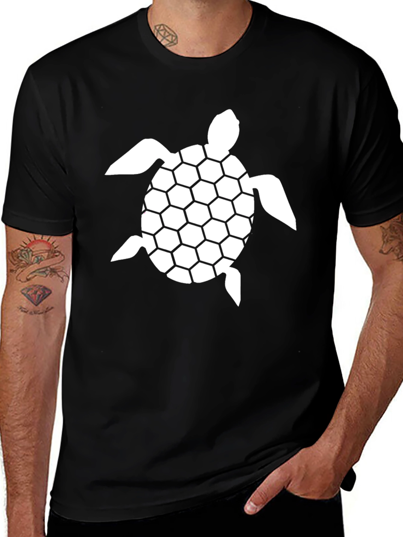 Turtle Graphic Tee - Black Casual T-Shirt
