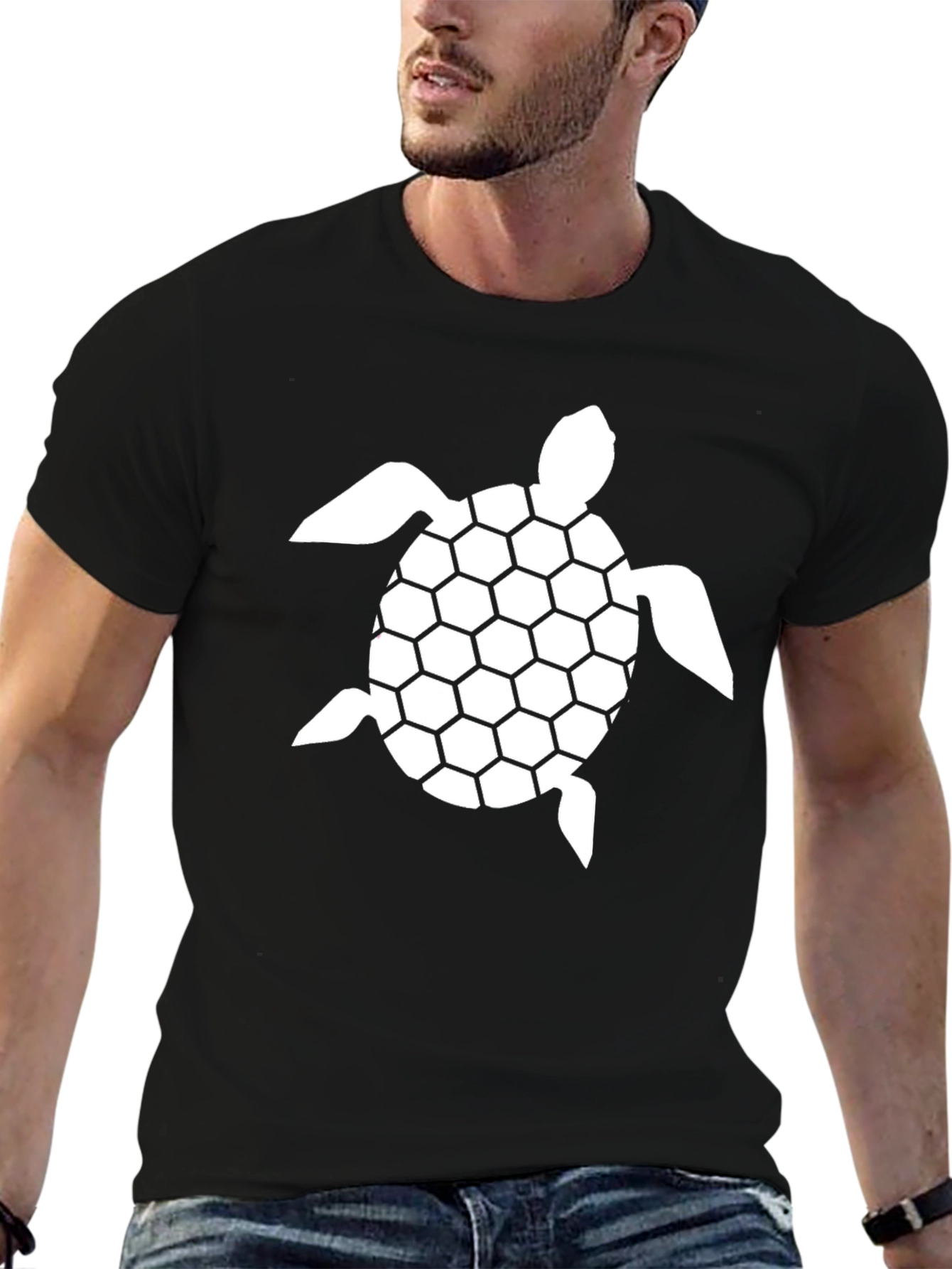 Turtle Graphic Tee - Black Casual T-Shirt