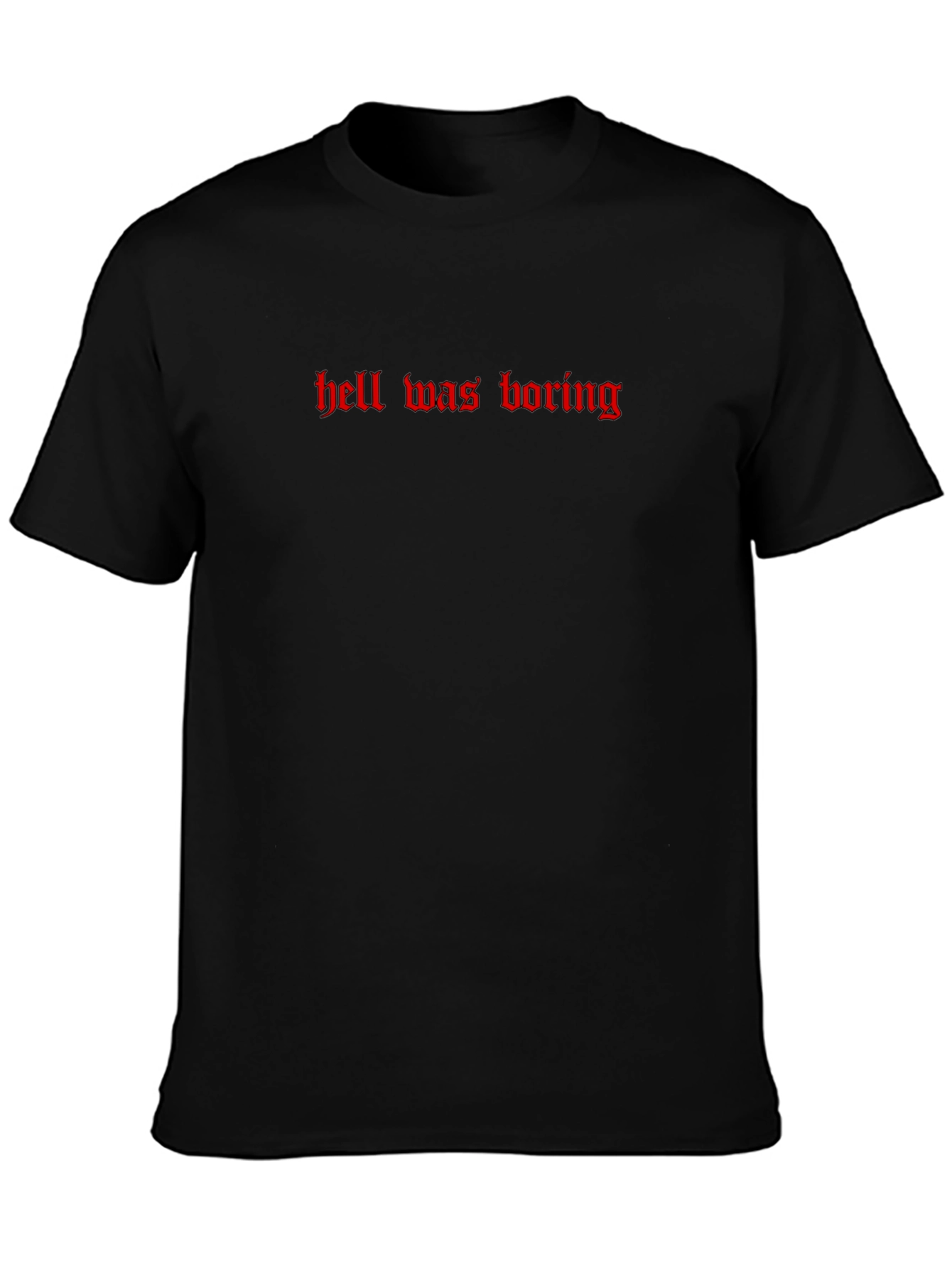 Hell Was Boring Graphic Tee - Black