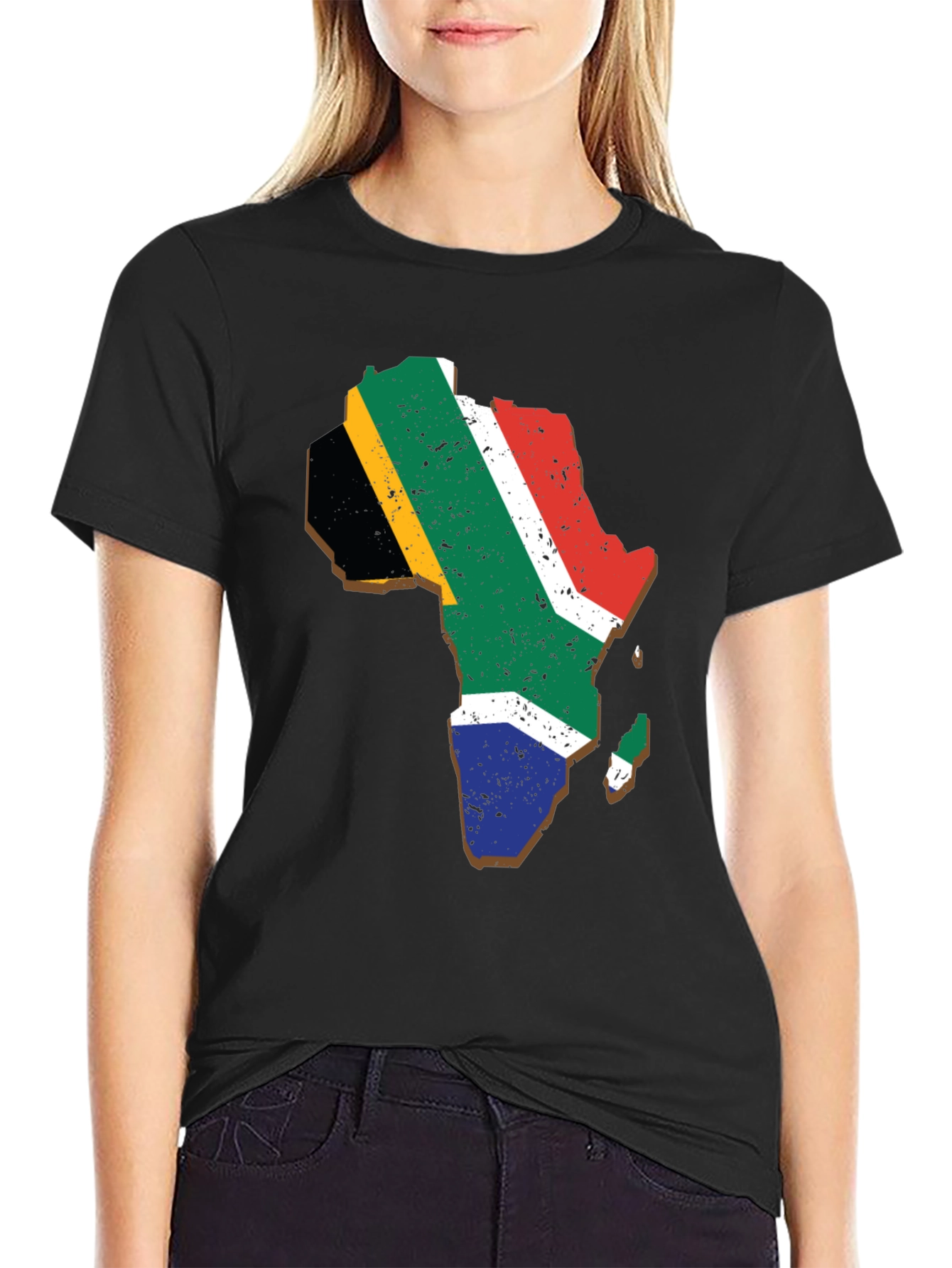 Africa Map Flag T-Shirt - Black Graphic Tee