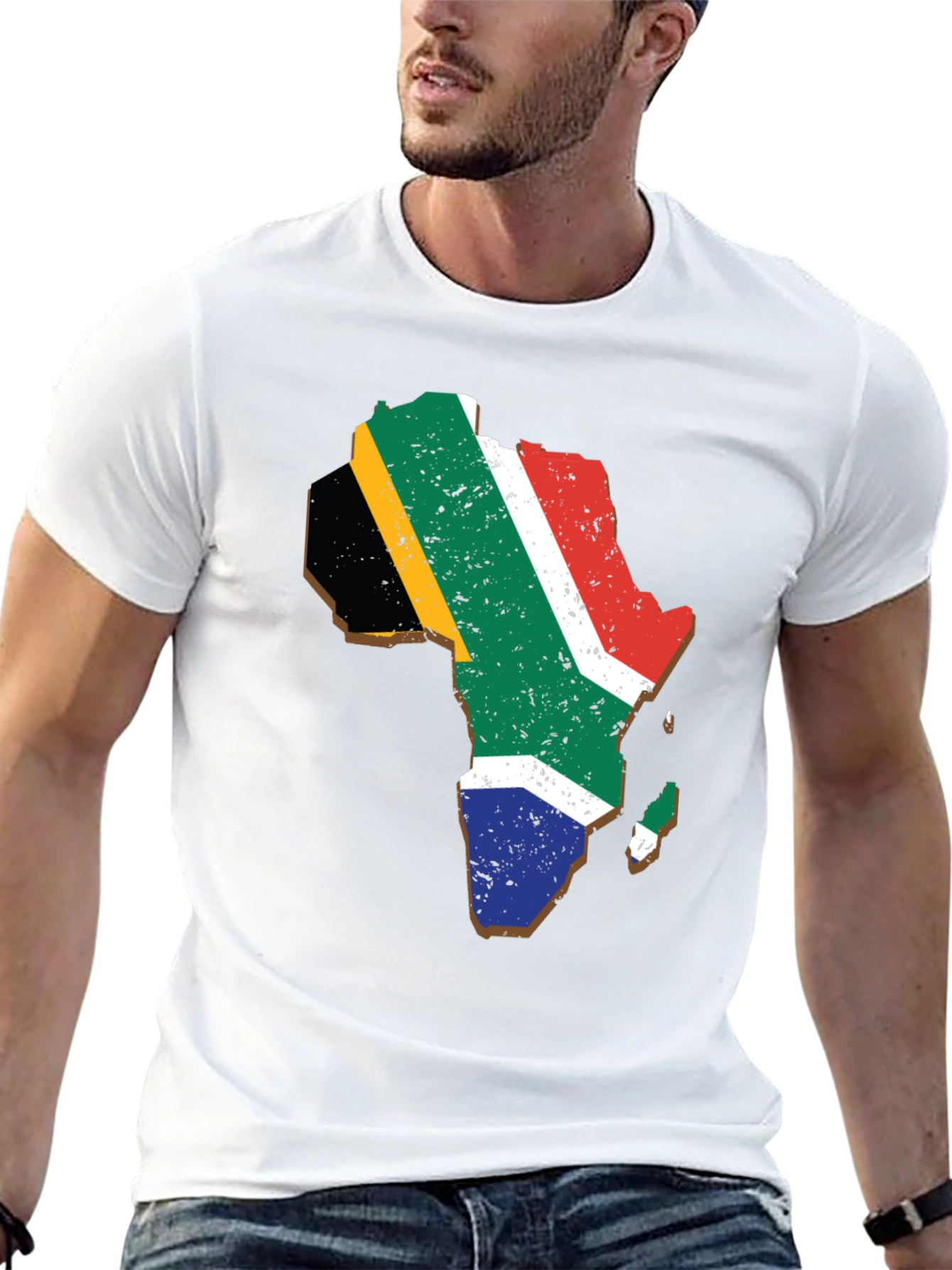 Africa Map Flag T-Shirt - Black Graphic Tee