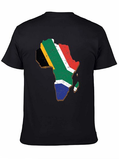 Africa Map Flag T-Shirt - Black Graphic Tee
