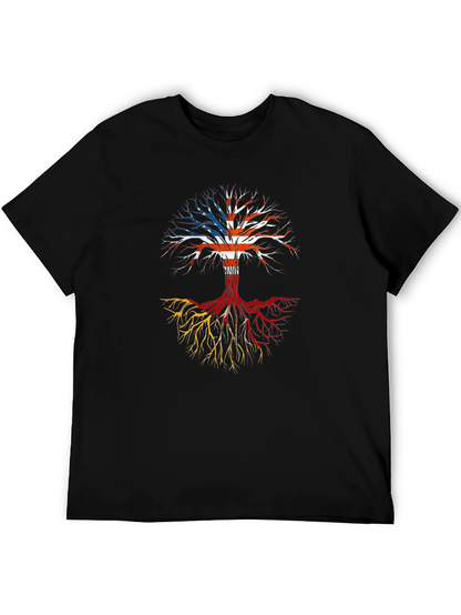 Roots Tee: USA Flag Tree Design