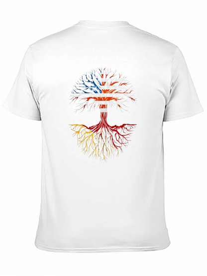 Roots Tee: USA Flag Tree Design