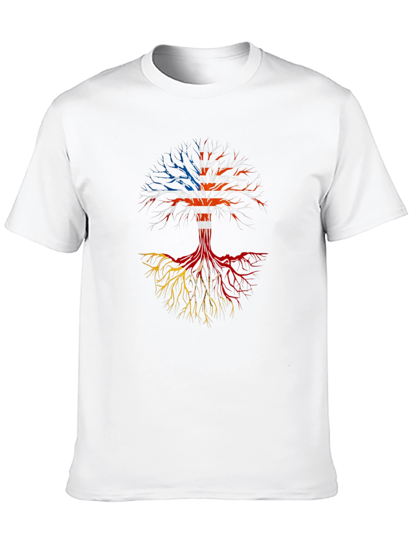 Roots Tee: USA Flag Tree Design