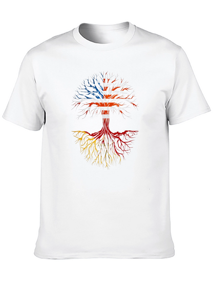 Roots Tee: USA Flag Tree Design