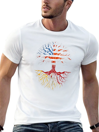 Roots Tee: USA Flag Tree Design
