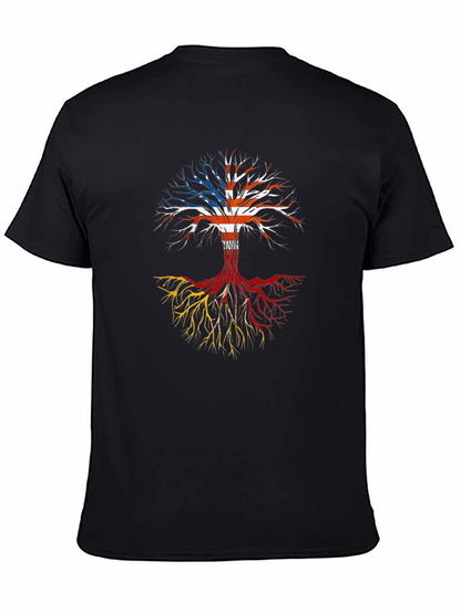 Roots Tee: USA Flag Tree Design